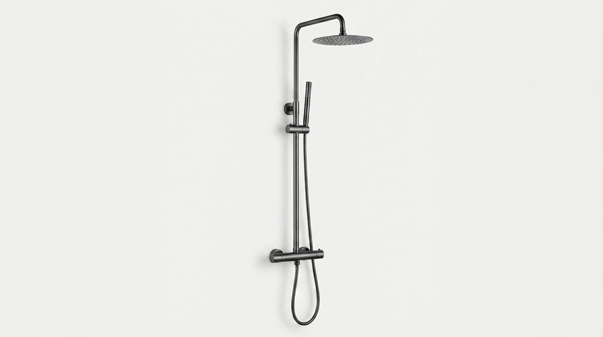 Colonne de douche thermostatique gris brossé Cassis