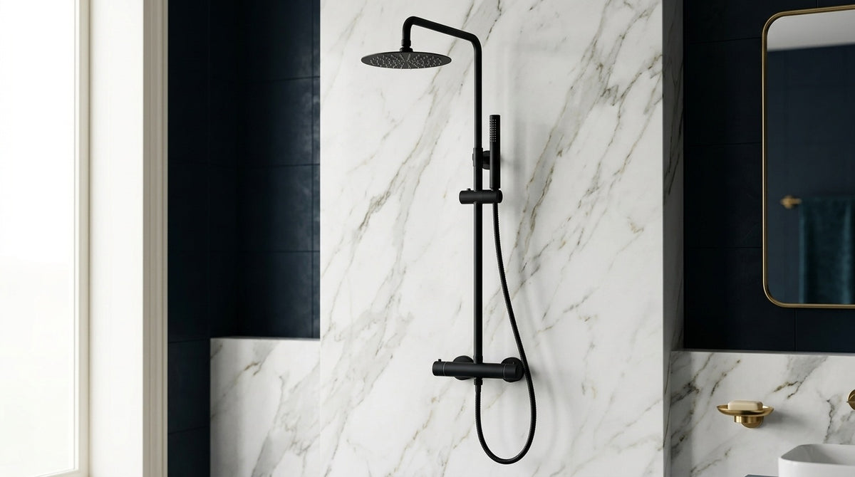 Colonne de douche thermostatique noir mat Cassis — vue 2