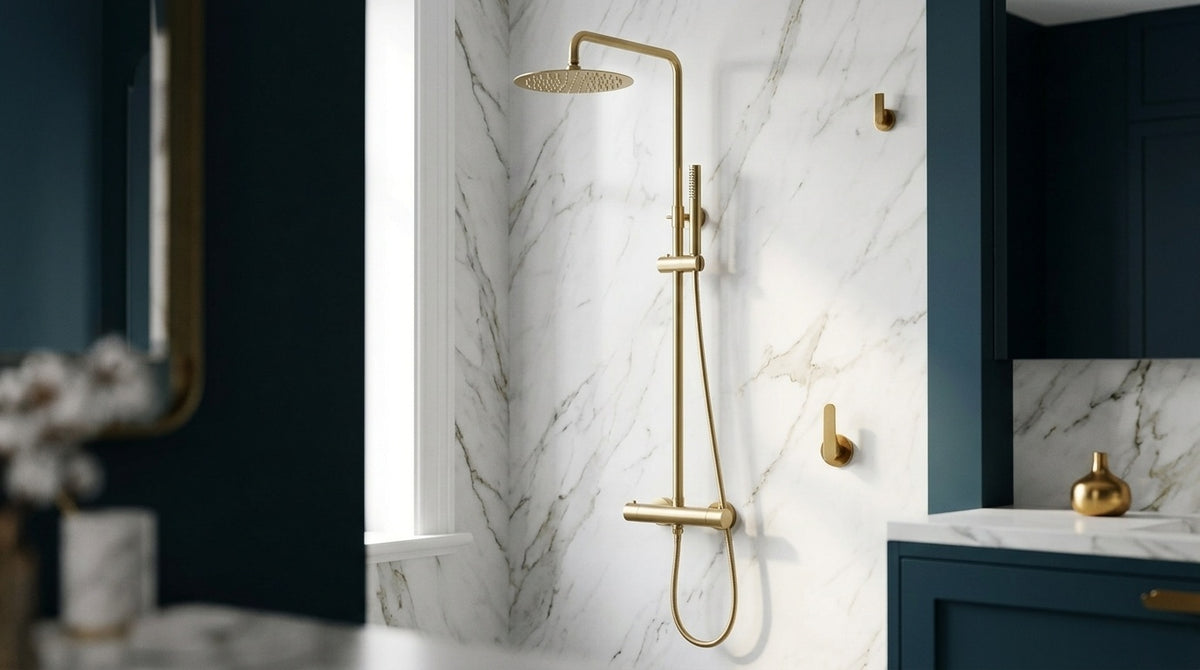Colonne de douche thermostatique or brossé Cassis — vue 2