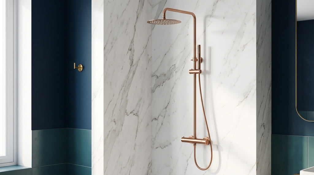 Colonne de douche thermostatique or rose brossé Cassis — vue 2