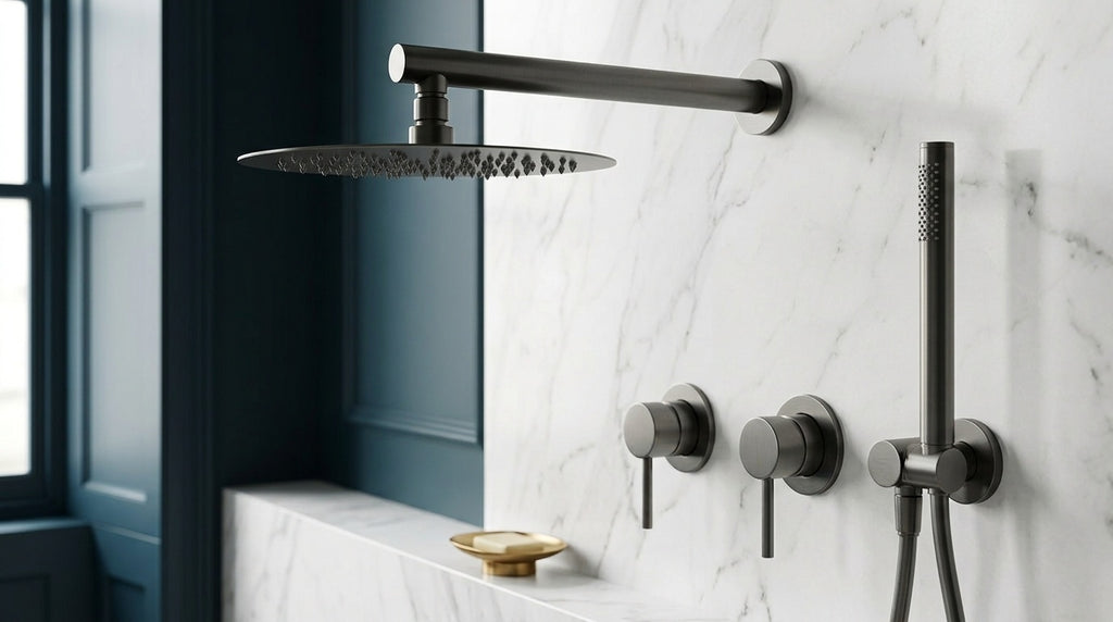 Colonne de douche encastrable gris brossé Éze — vue 2