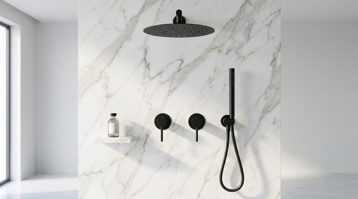 Colonne de douche encastrable noir mat Éze — vue 2