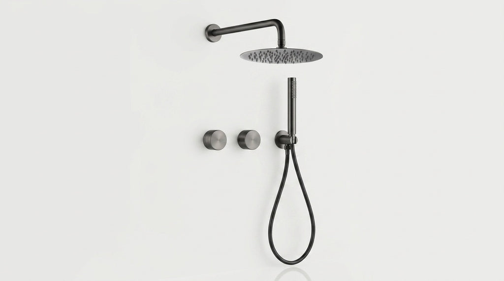 Colonne de douche encastrable gris brossé Garoupe