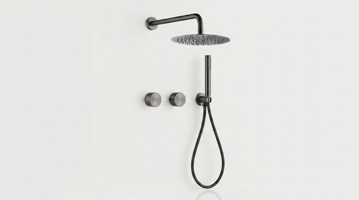 Colonne de douche encastrable gris brossé Garoupe