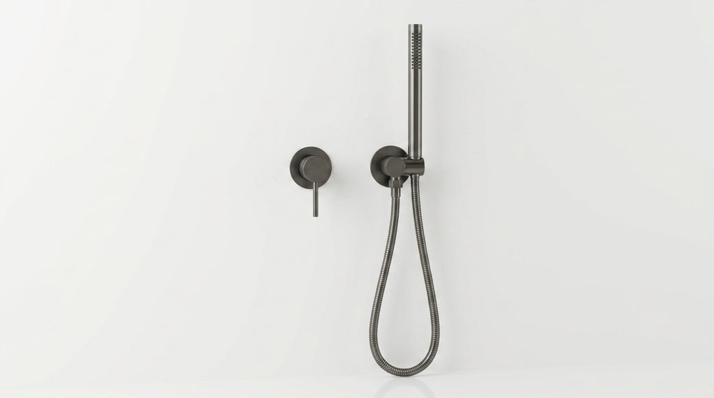 Mitigeur de douche encastré gris brossé Piana