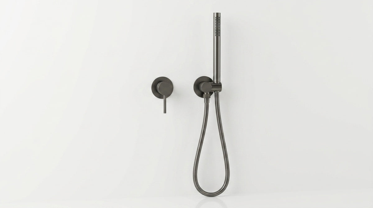 Mitigeur de douche encastré gris brossé Piana