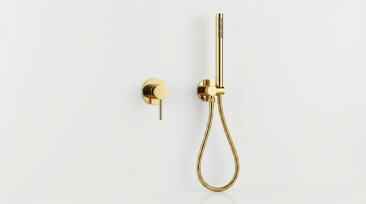 Mitigeur de douche encastré or poli Piana