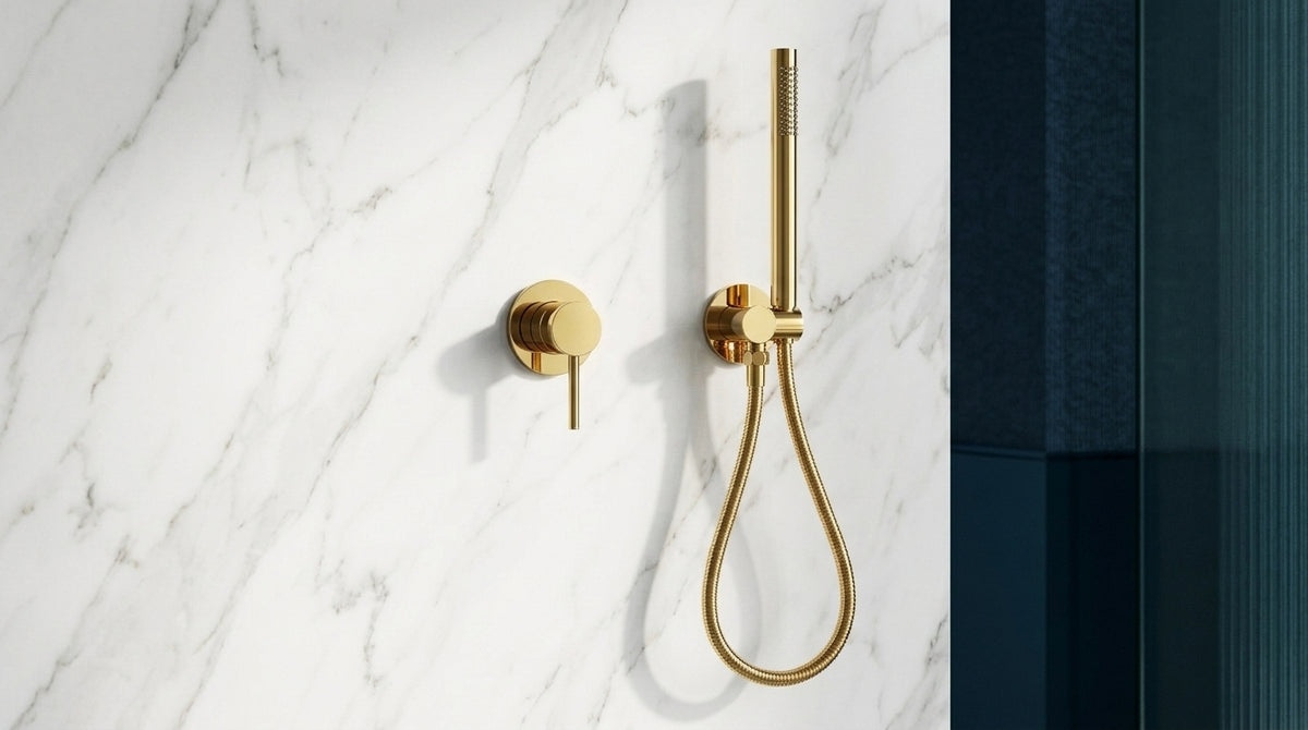 Mitigeur de douche encastré or poli Piana — vue 2