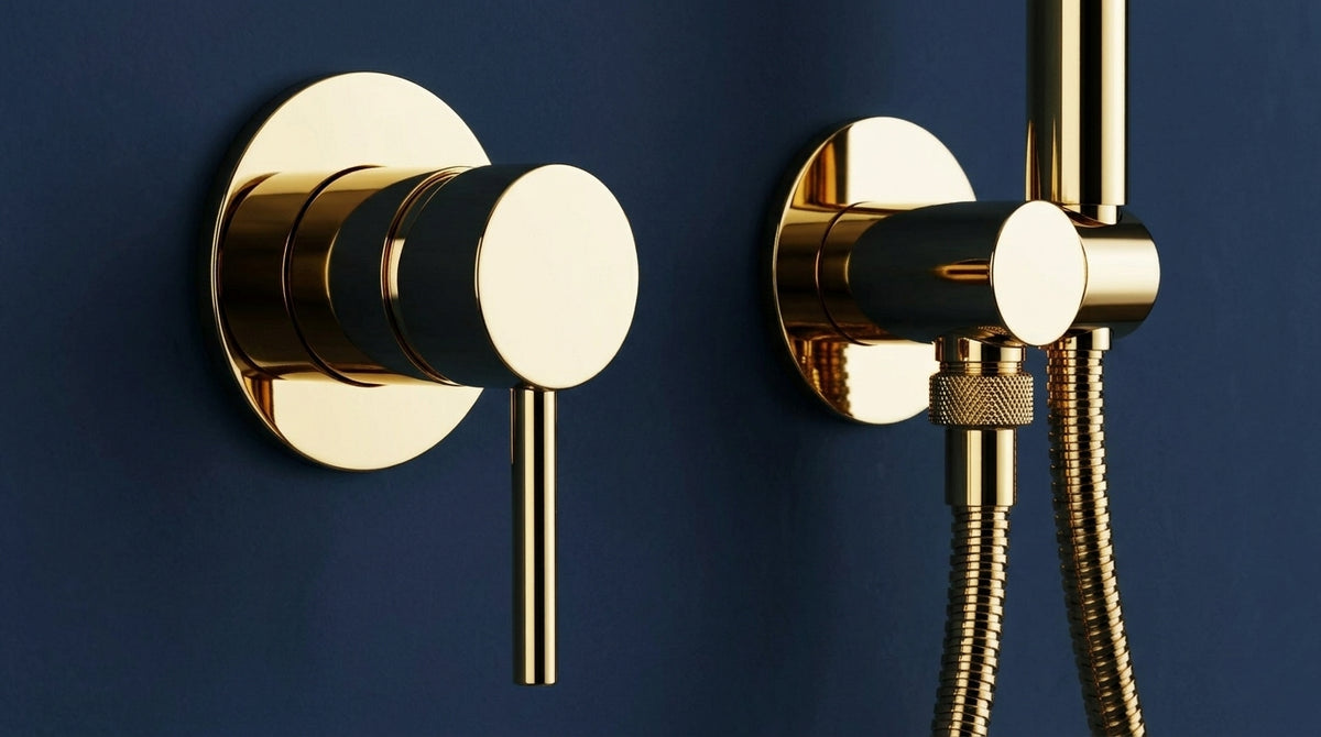 Mitigeur de douche encastré or poli Piana — vue 3