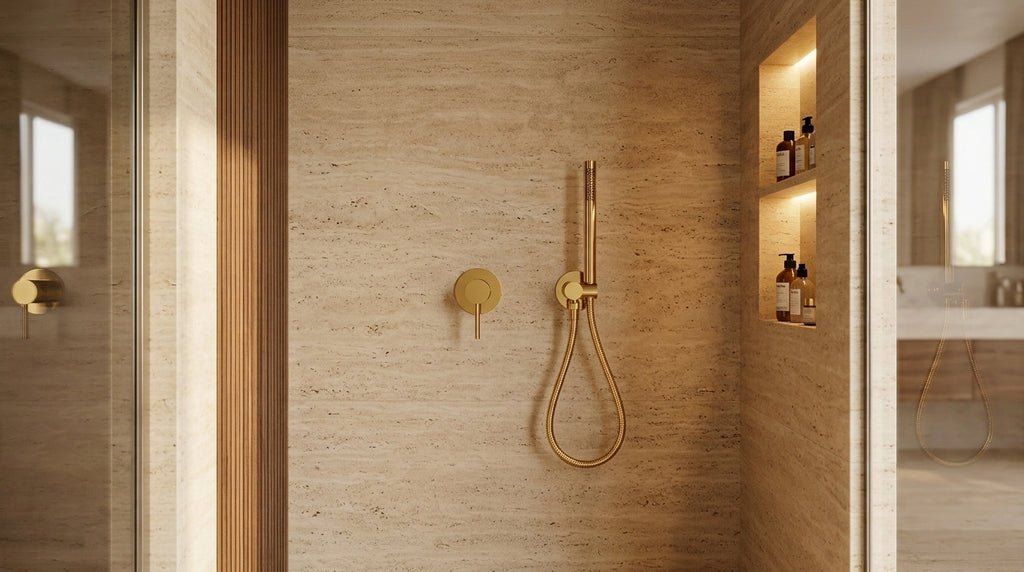 Mitigeur de douche encastré or poli Piana — vue 4