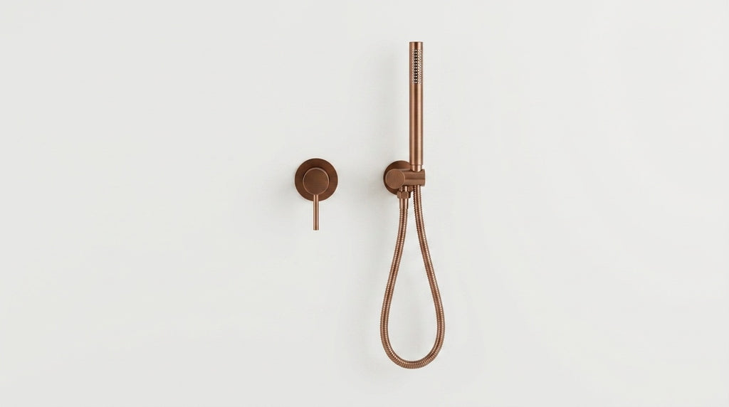 Mitigeur de douche encastré or rose brossé Piana