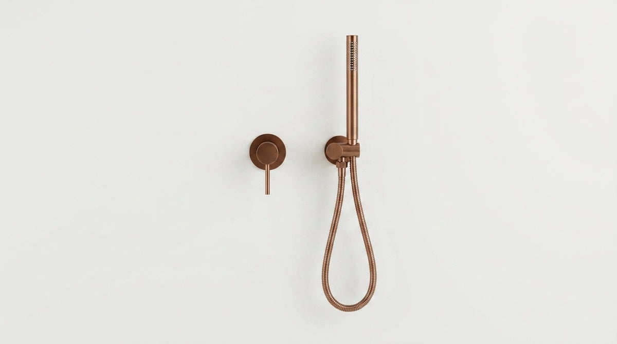 Mitigeur de douche encastré or rose brossé Piana