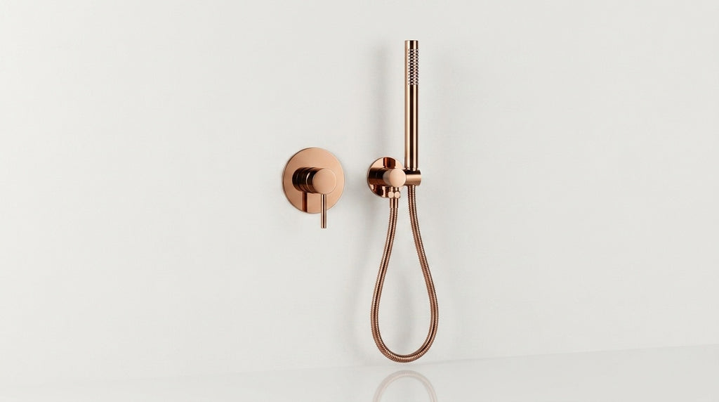 Mitigeur de douche encastré or rose poli Piana