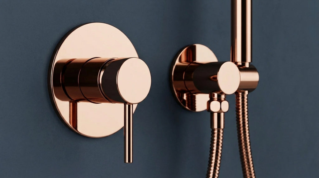 Mitigeur de douche encastré or rose poli Piana — vue 3