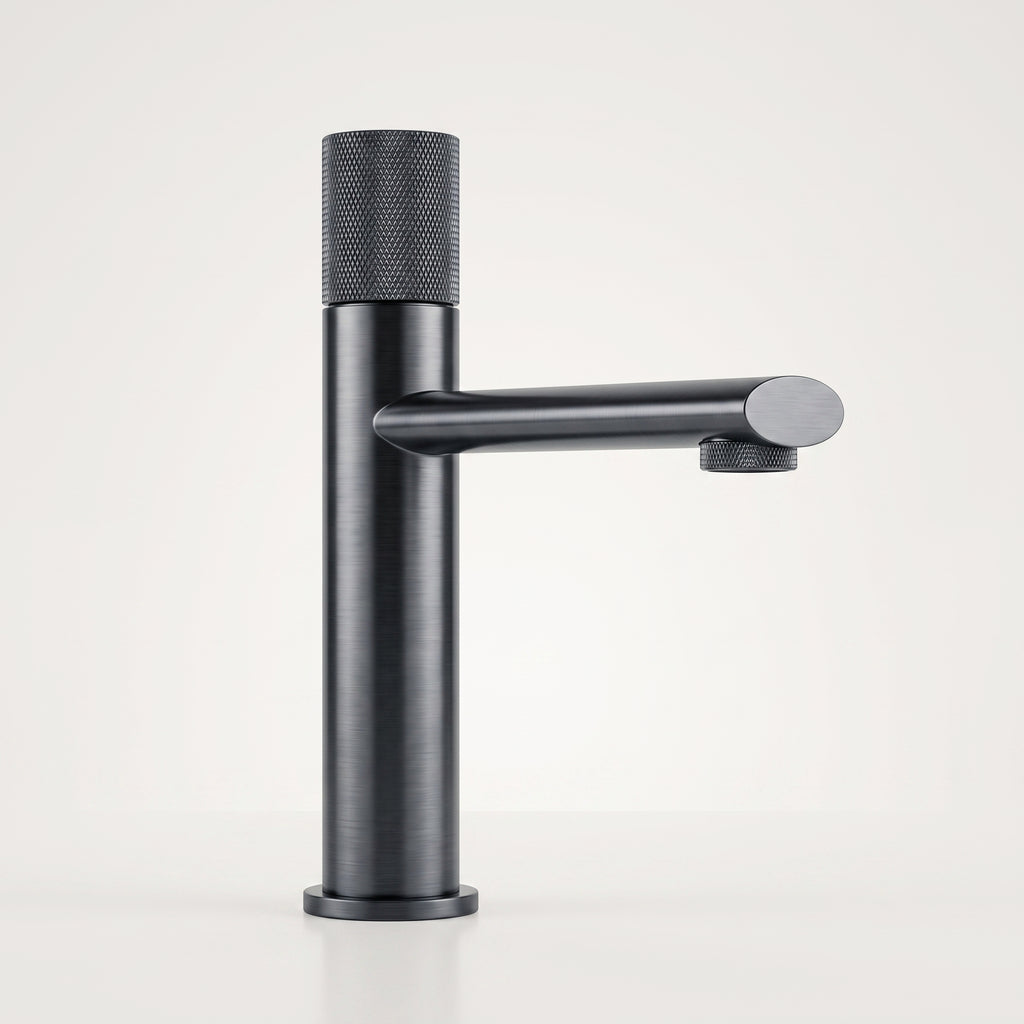 Mitigeur lavabo moleté gris brossé Sanary