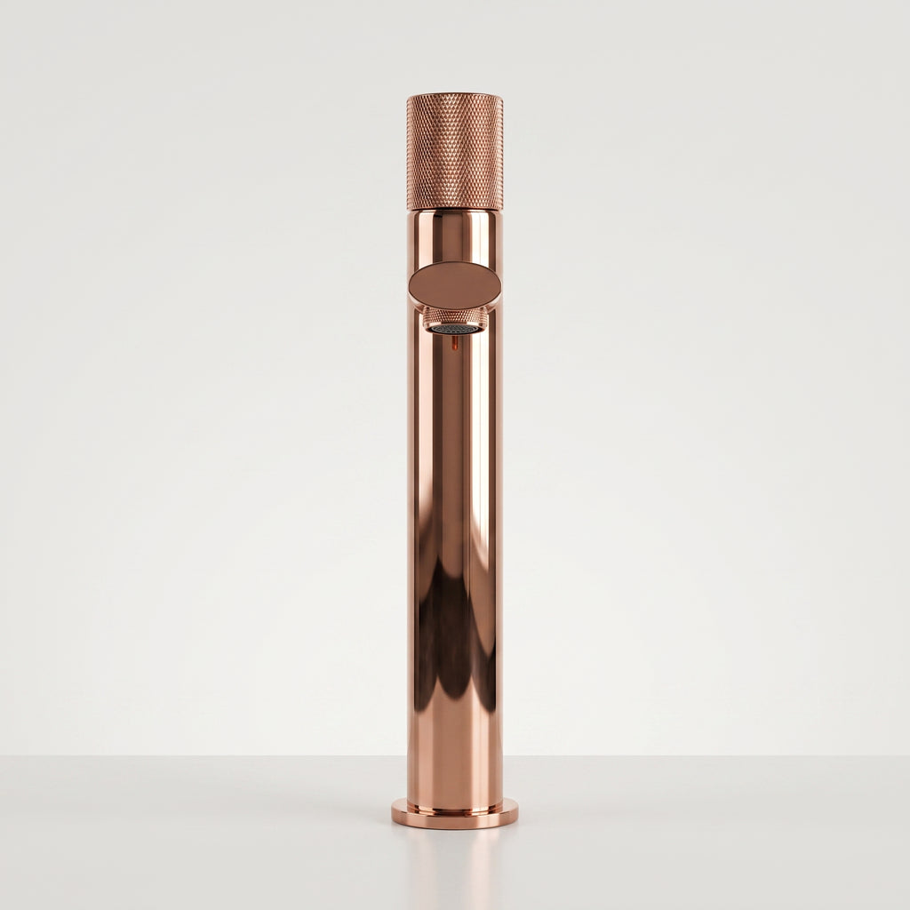 Mitigeur lavabo moleté or rose poli Sanary — vue 2