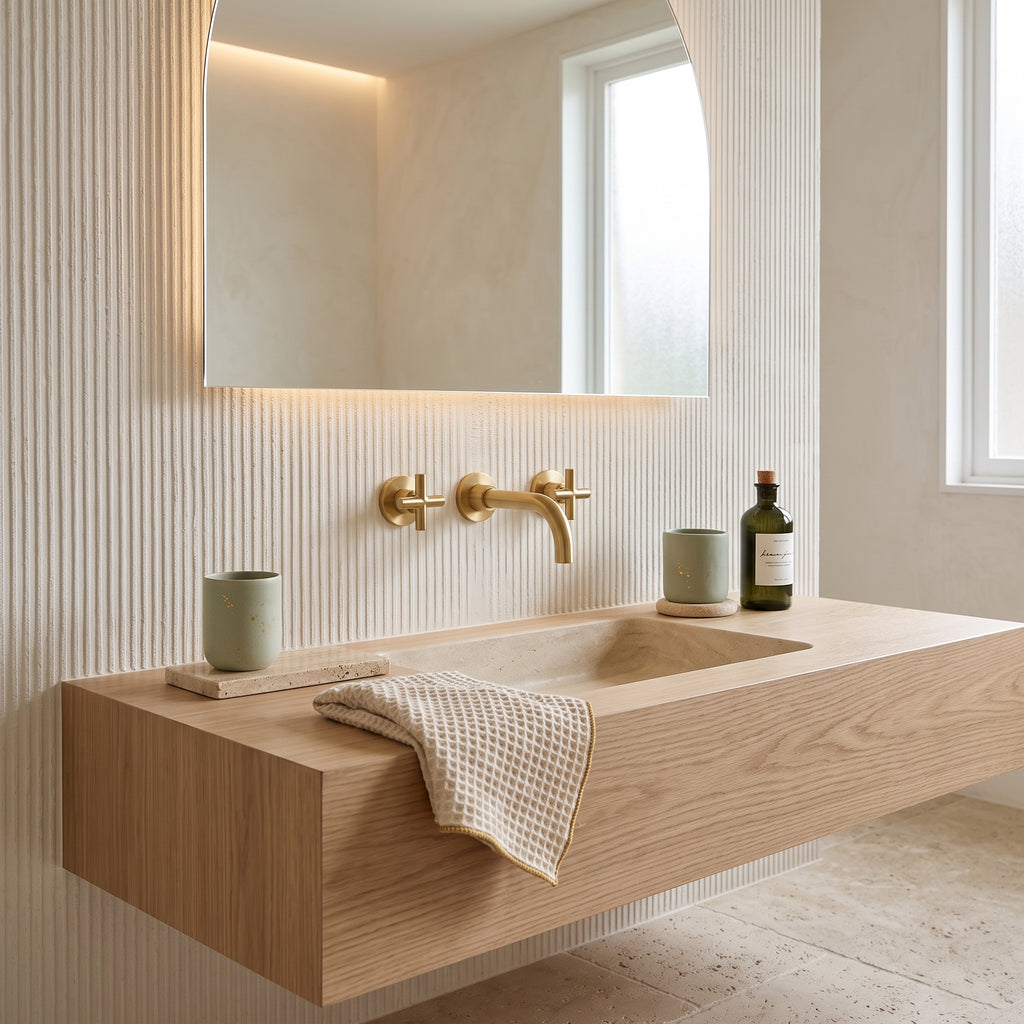 Mélangeur lavabo mural or brossé Ferrat — vue 3