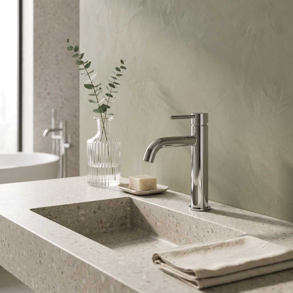 Mitigeur lavabo sur plan chrome poli Salis — vue 2