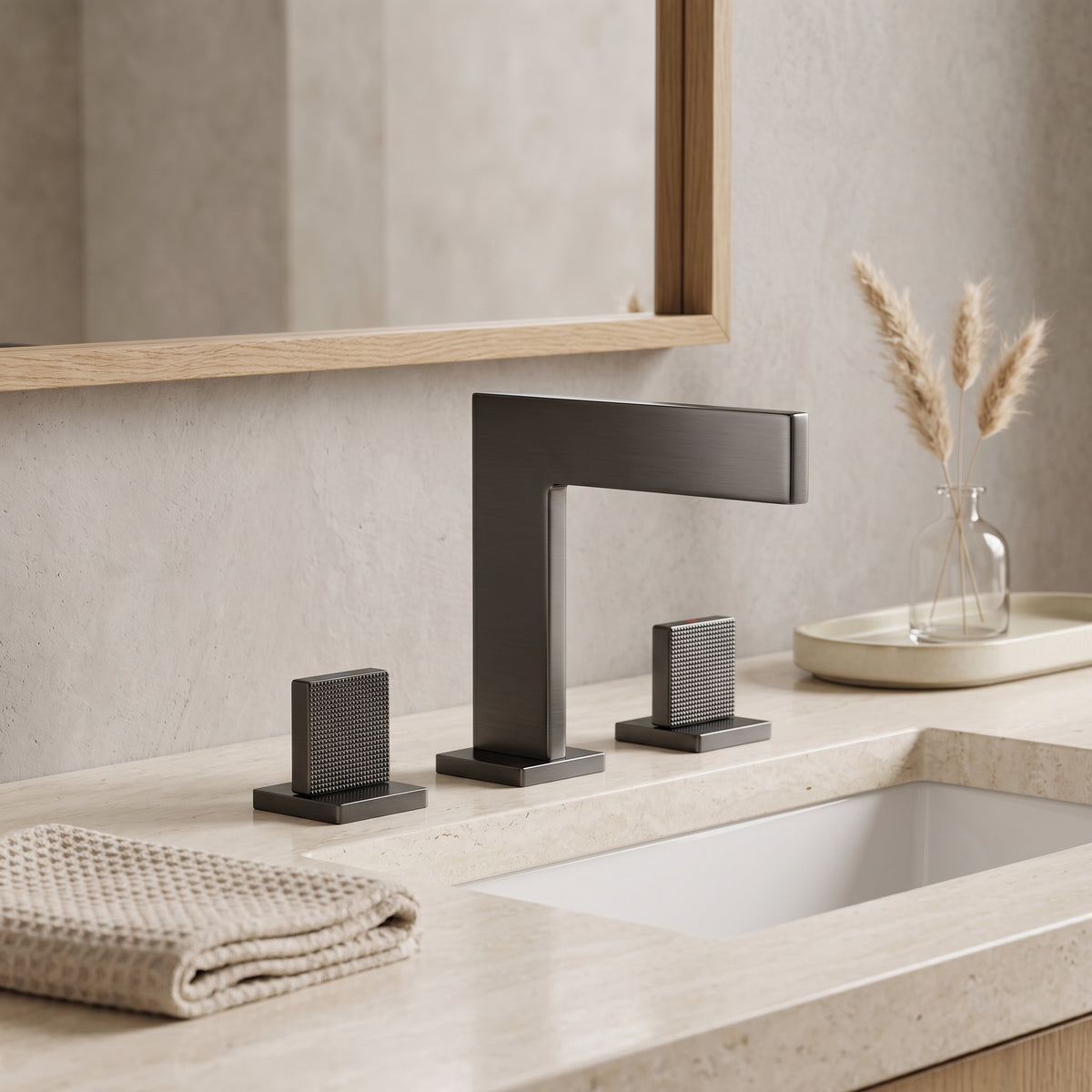 Mélangeur lavabo 3 trous gris brossé Lavandou — vue 2
