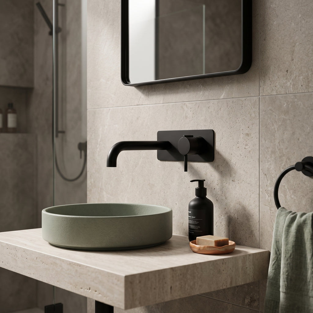 Mitigeur lavabo mural noir mat Nonza — vue 4