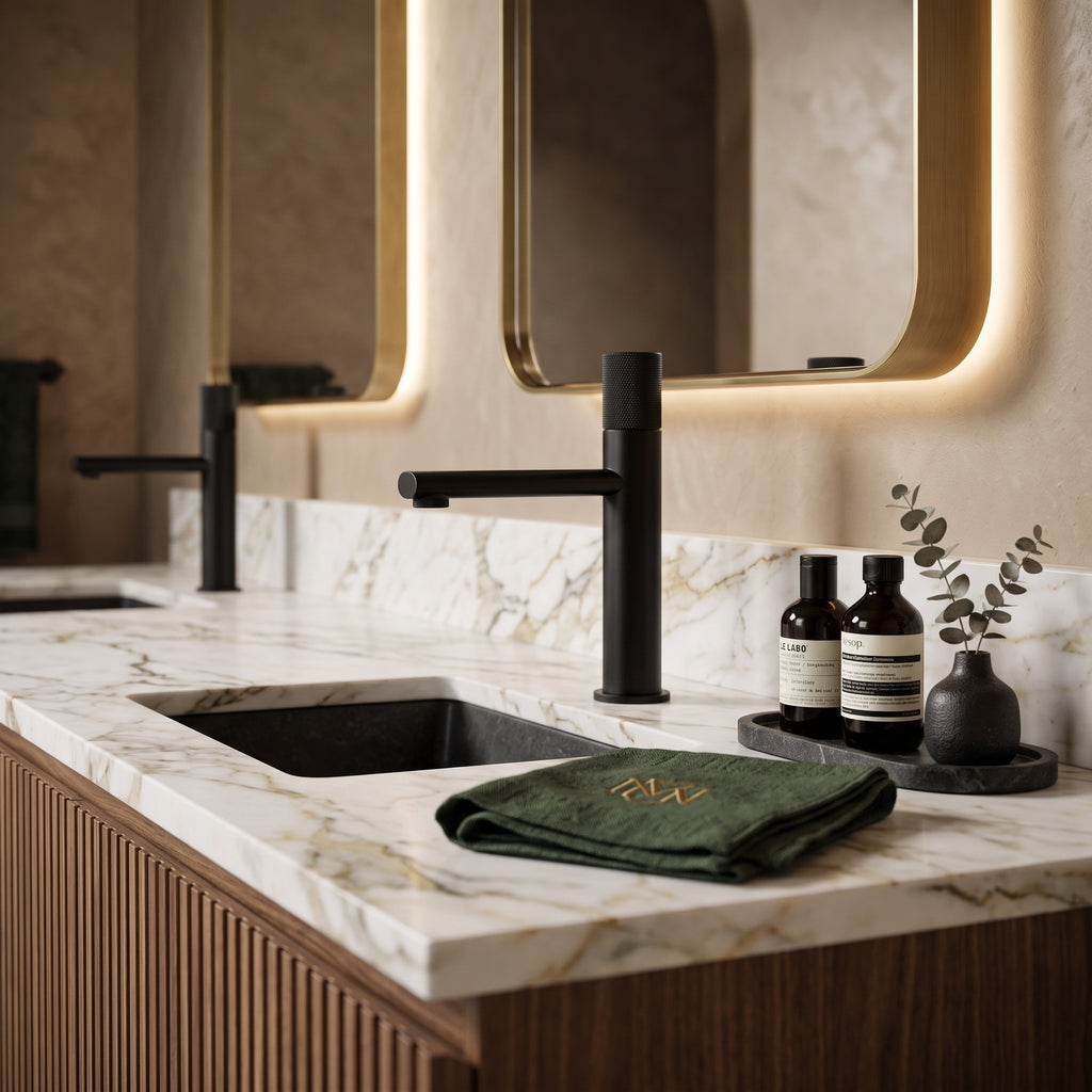 Mitigeur lavabo moleté noir mat Sanary — vue 3