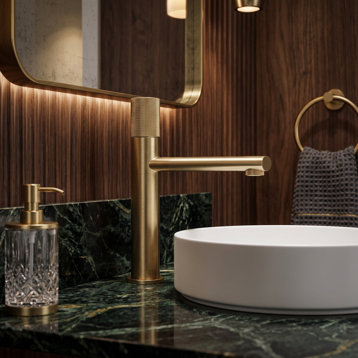 Mitigeur lavabo moleté or brossé Sanary — vue 4
