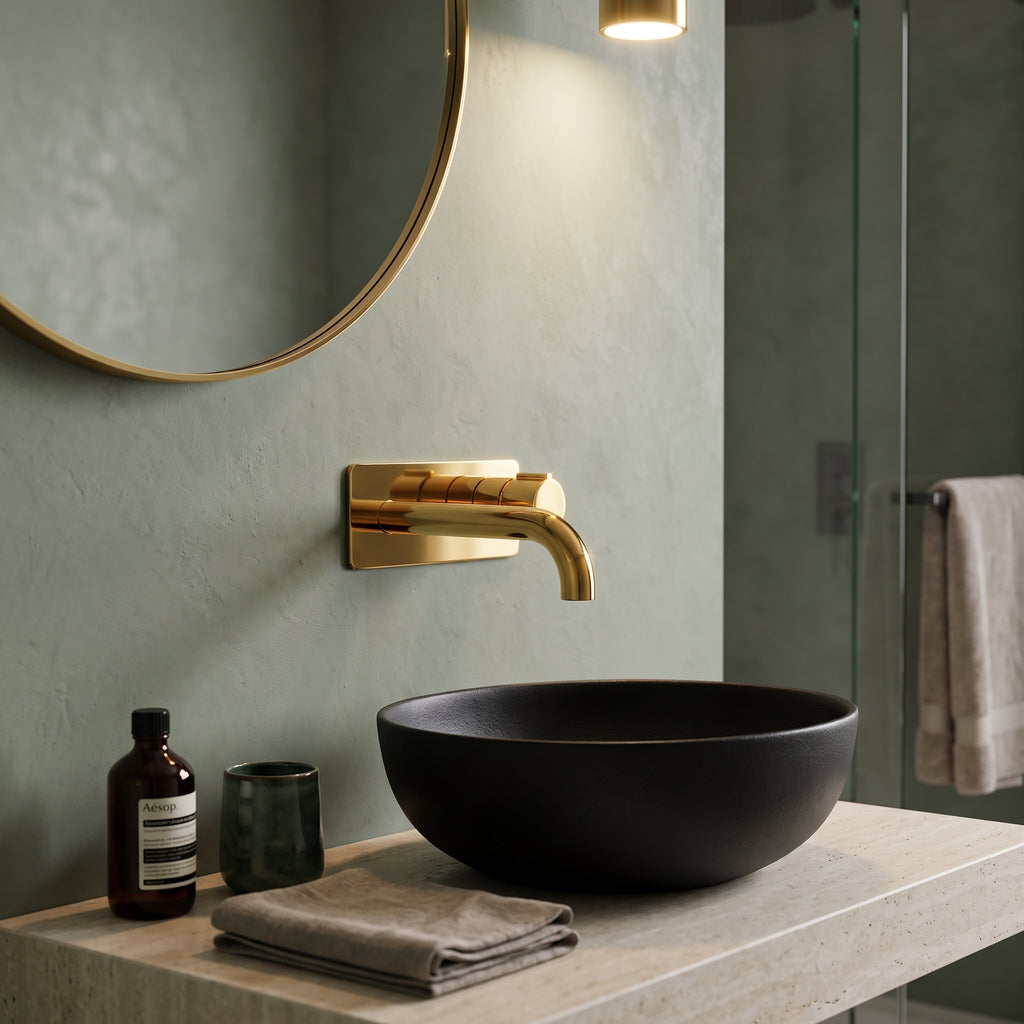 Mitigeur lavabo mural or poli Nonza — vue 2