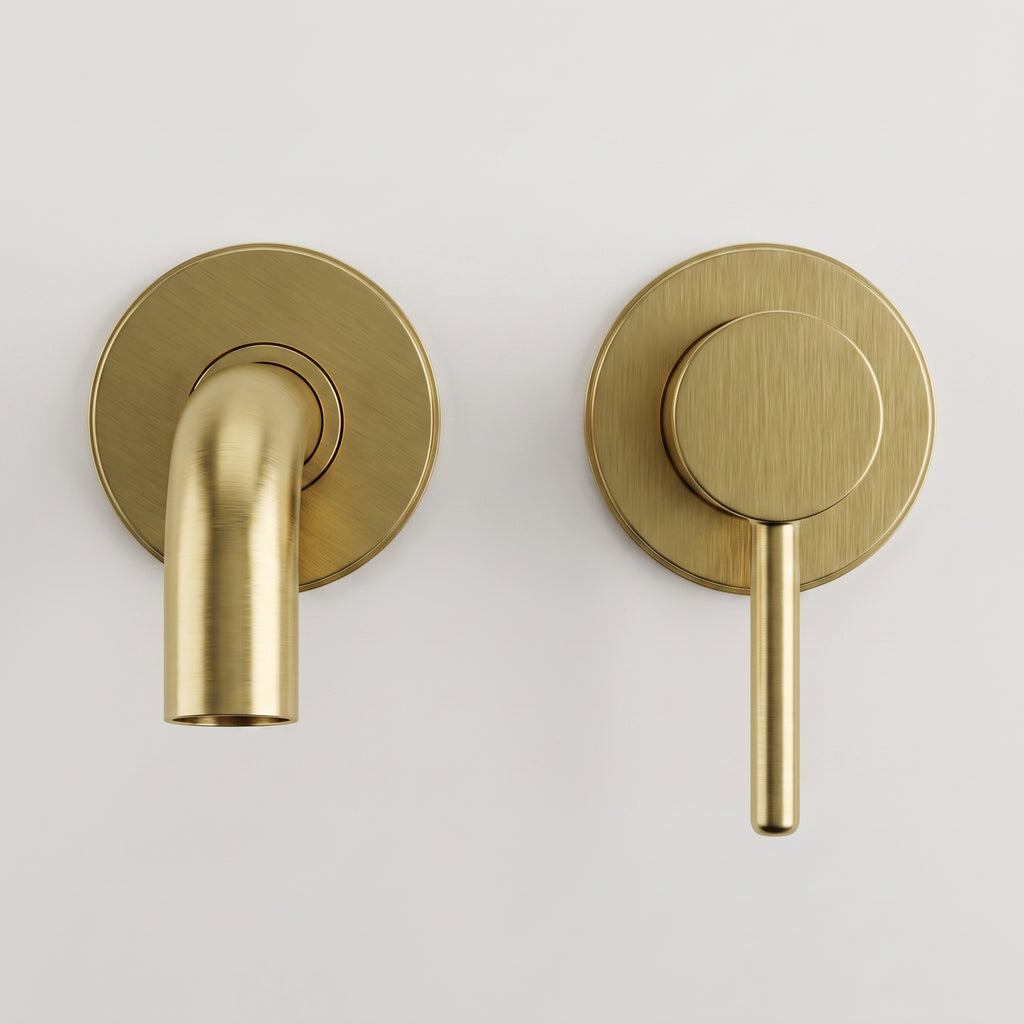 Mitigeur lavabo encastré or brossé Menton — vue 2