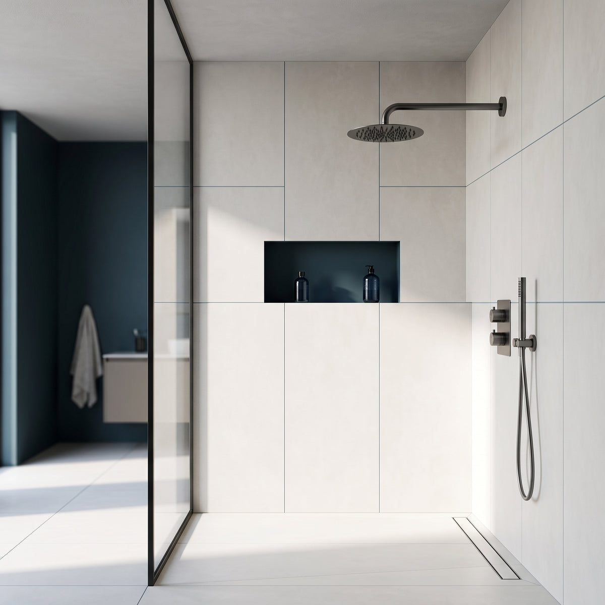 Colonne de douche encastrable gris brossé Estérel — vue 3