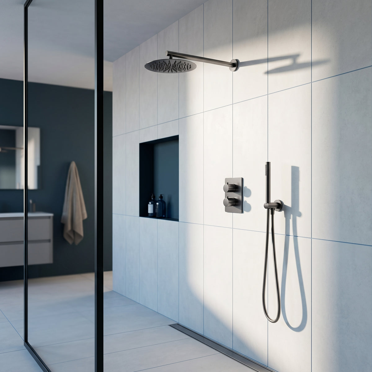 Colonne de douche encastrable gris brossé Estérel — vue 4