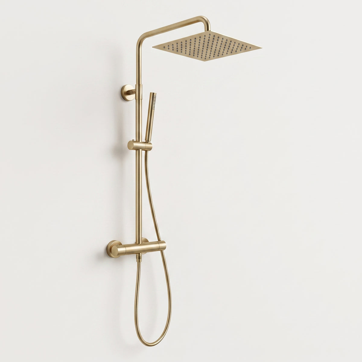 Colonne de douche thermostatique carrée or brossé Anthéor