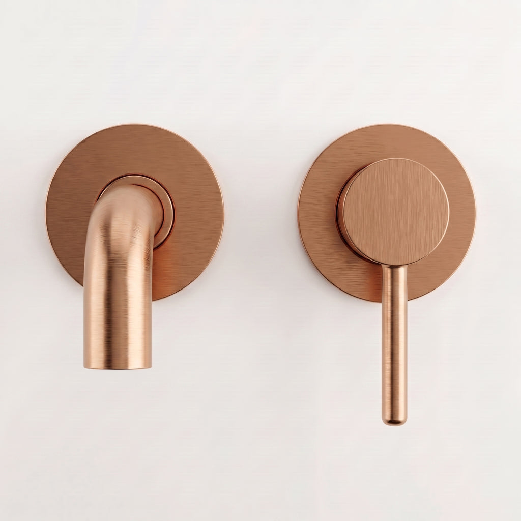 Mitigeur lavabo encastré or rose brossé Menton — vue 2