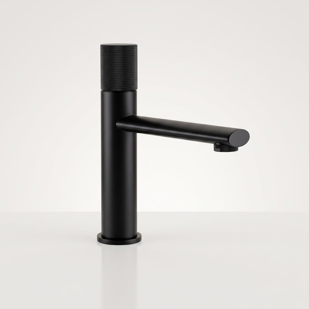 Mitigeur lavabo moleté noir mat Sanary