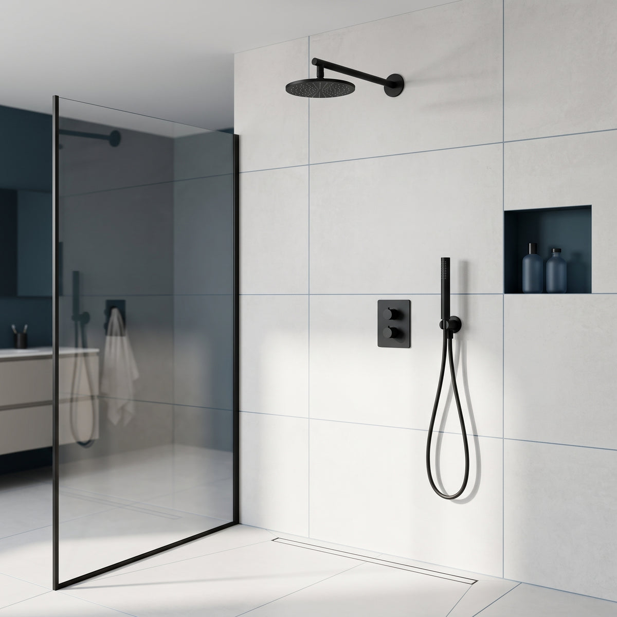 Colonne de douche encastrable noir mat Estérel — vue 4