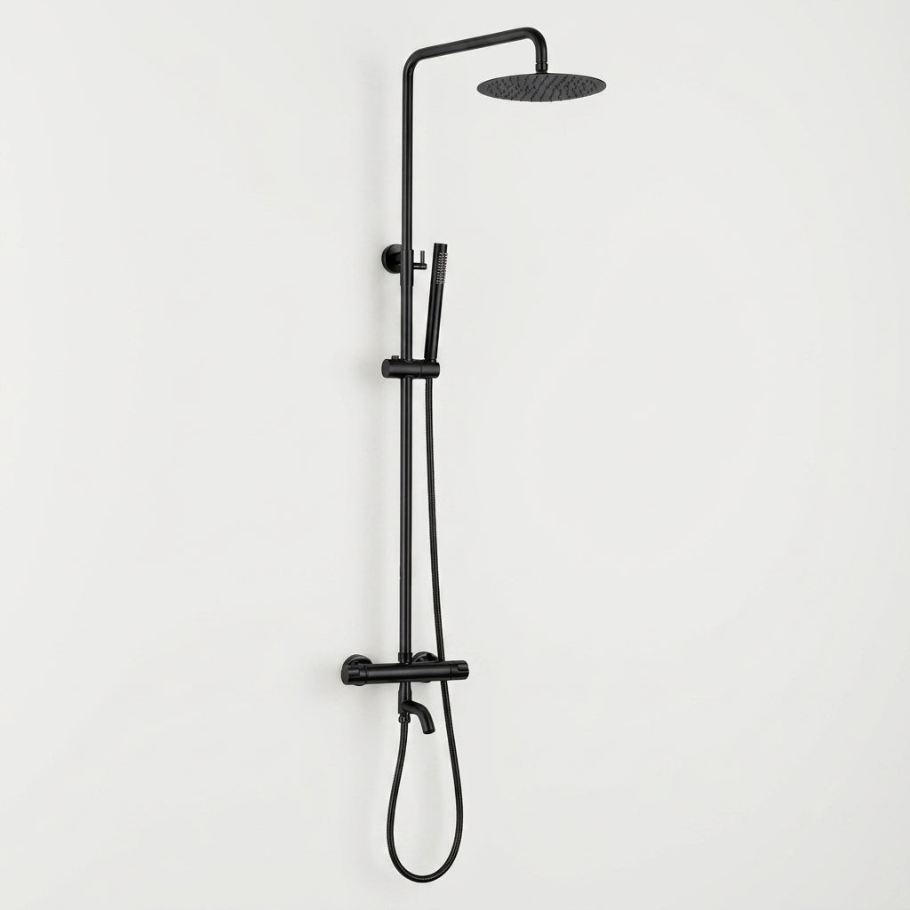 Colonne de douche thermostatique noir mat Bandol