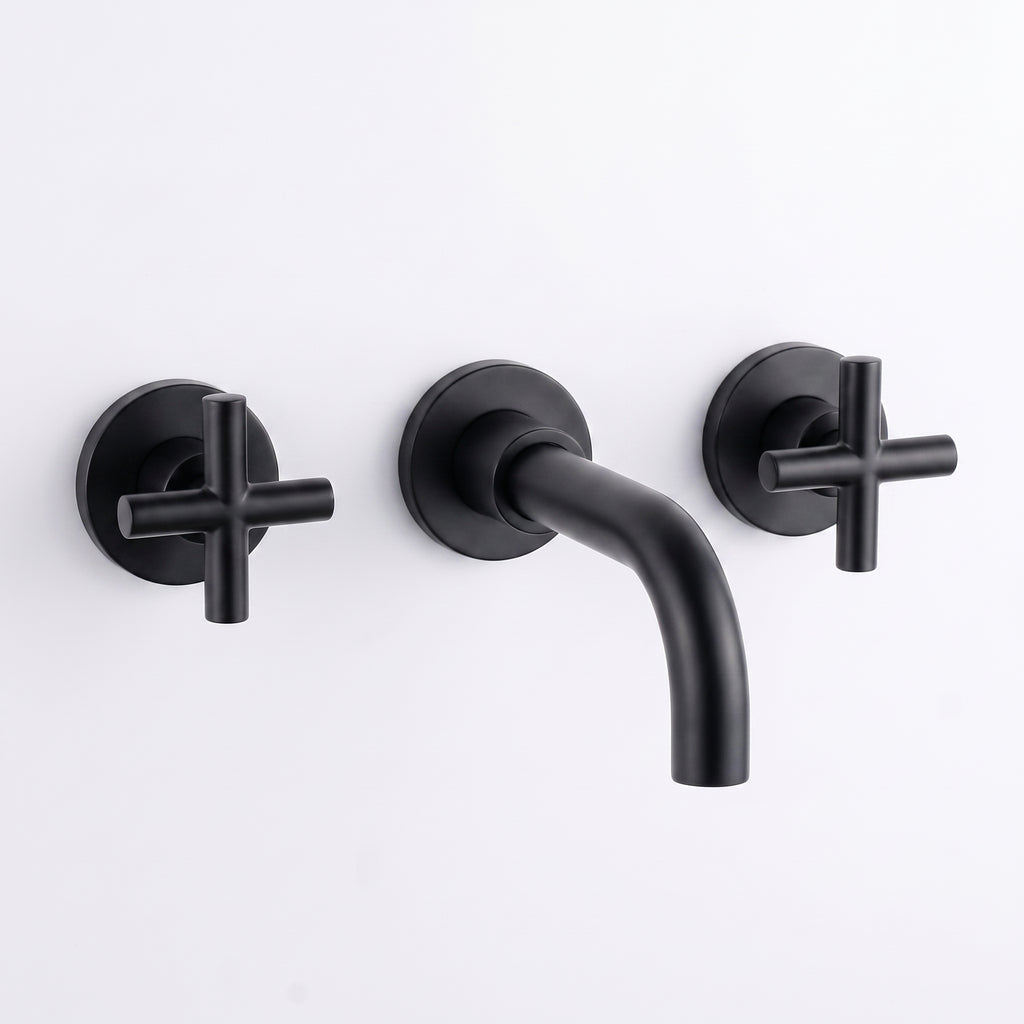 Mélangeur lavabo mural noir mat Ferrat
