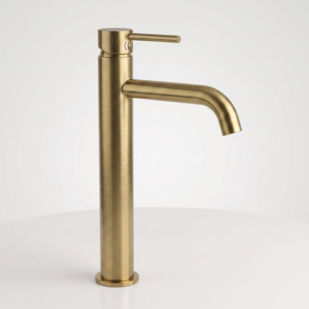 Mitigeur lavabo sur plan or brossé Salis — vue 5
