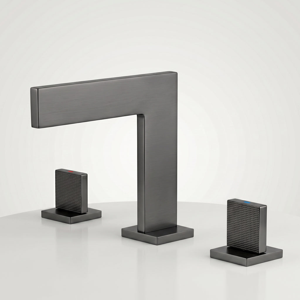 Mélangeur lavabo 3 trous gris brossé Lavandou
