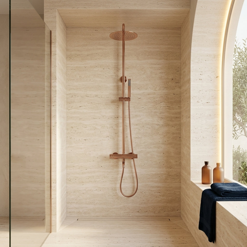 Colonne de douche thermostatique or rose poli Bandol — vue 2