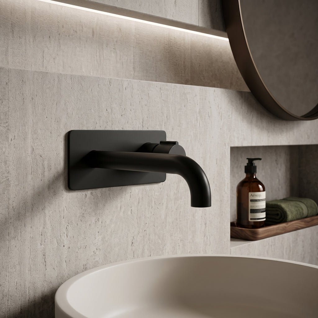 Mitigeur lavabo mural noir mat Nonza — vue 2