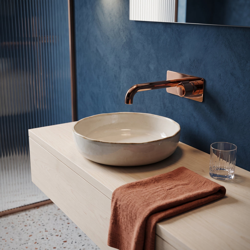 Mitigeur lavabo mural or rose poli Nonza — vue 3