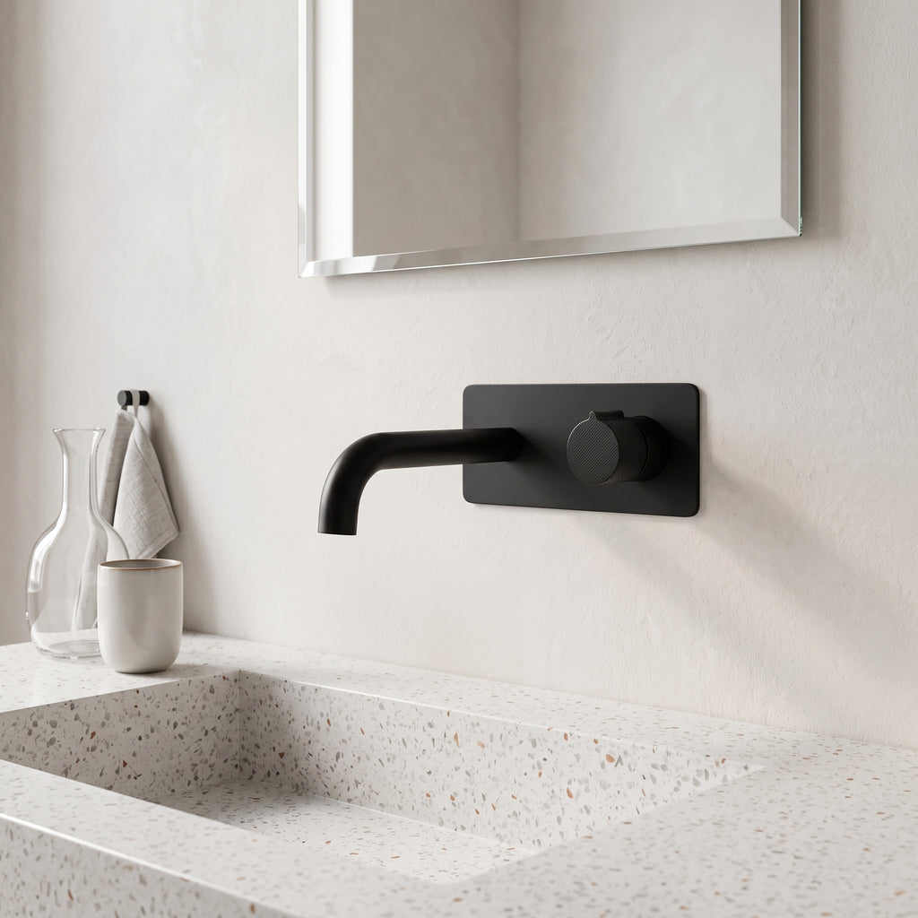 Mitigeur lavabo mural noir mat Nonza — vue 3
