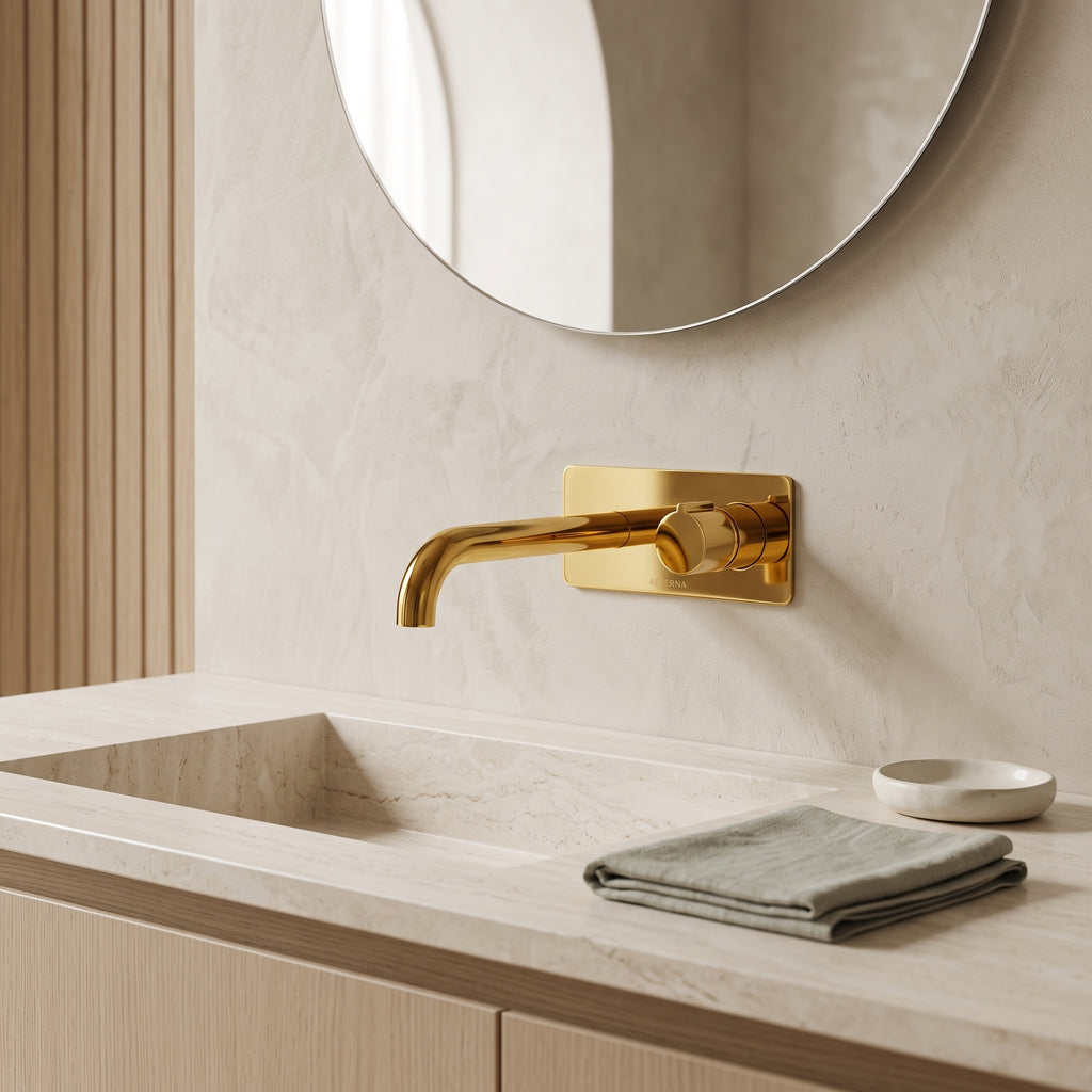 Mitigeur lavabo mural or poli Nonza — vue 3