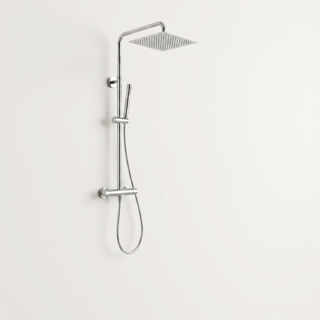 Colonne de douche thermostatique carrée chrome poli Anthéor