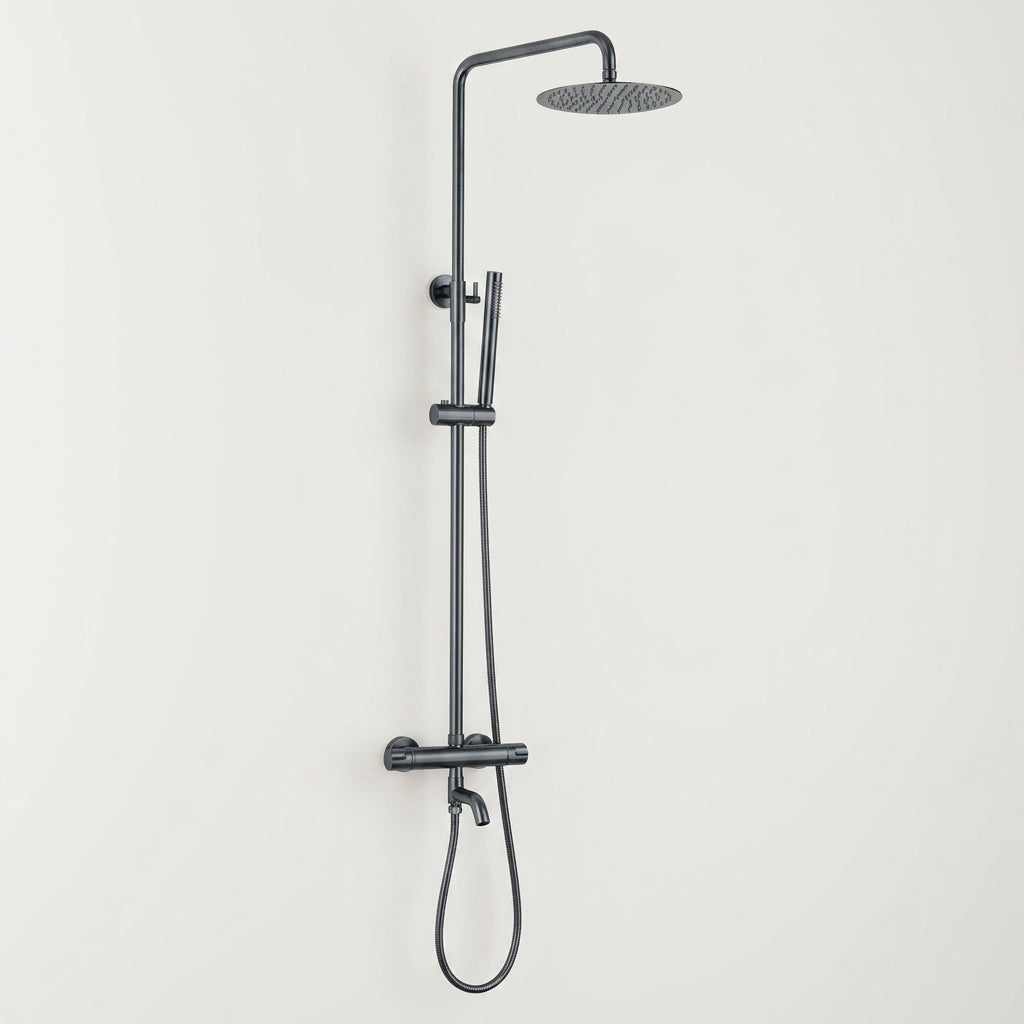 Colonne de douche thermostatique gris brossé Bandol