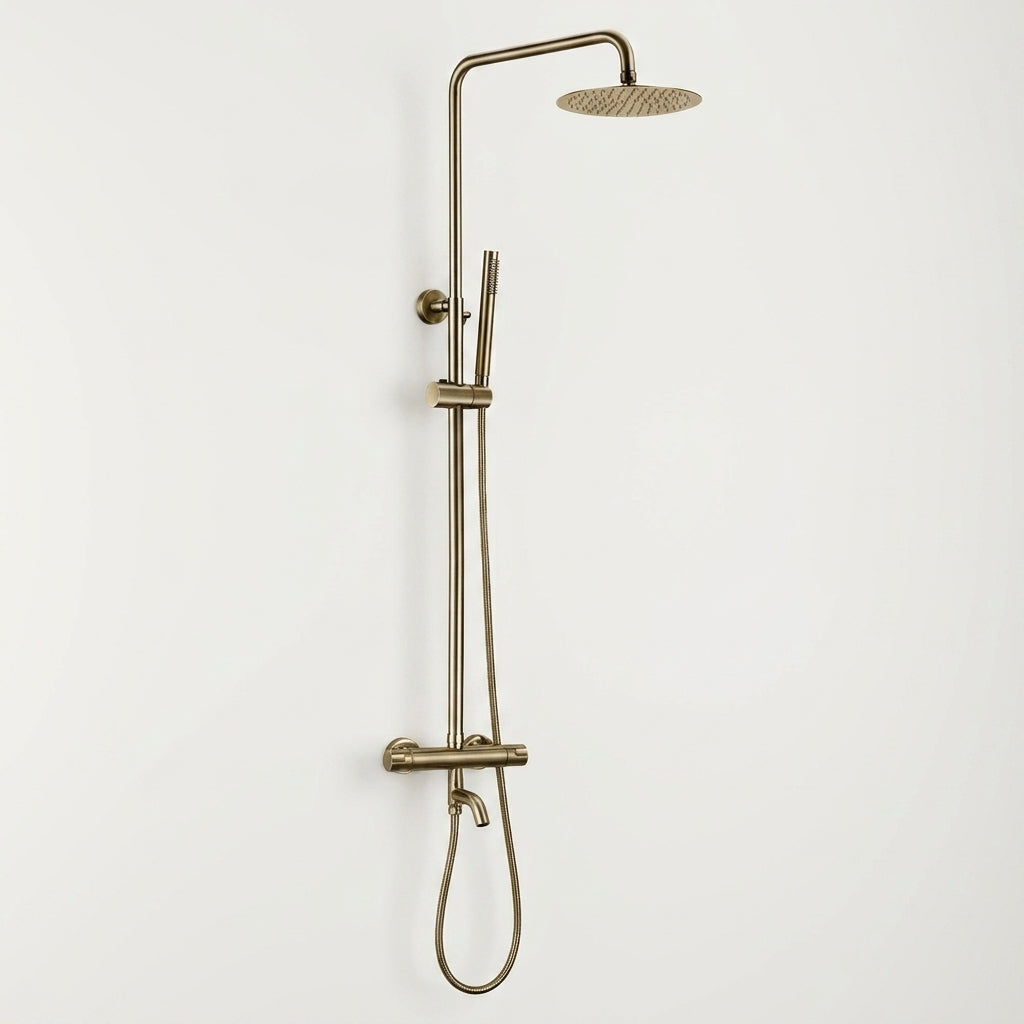 Colonne de douche thermostatique or brossé Bandol