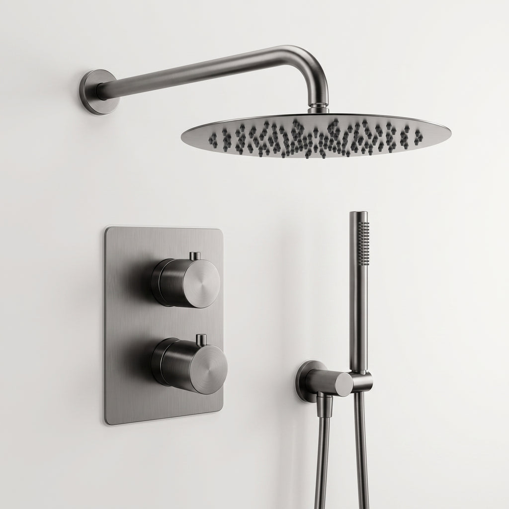 Colonne de douche encastrable gris brossé Estérel