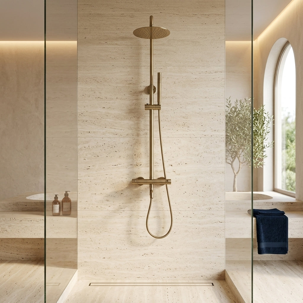 Colonne de douche thermostatique or brossé Bandol — vue 2