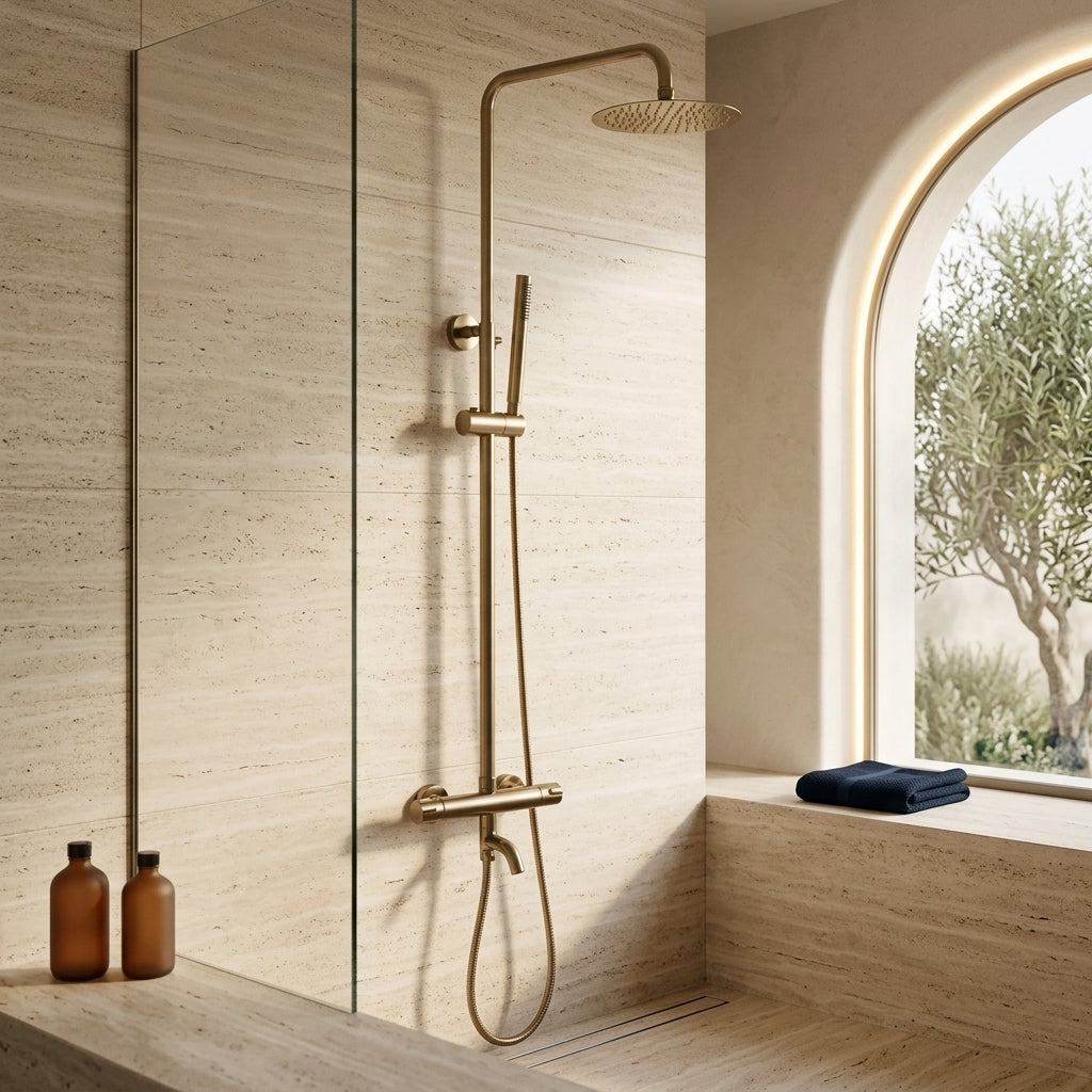 Colonne de douche thermostatique or brossé Bandol — vue 4