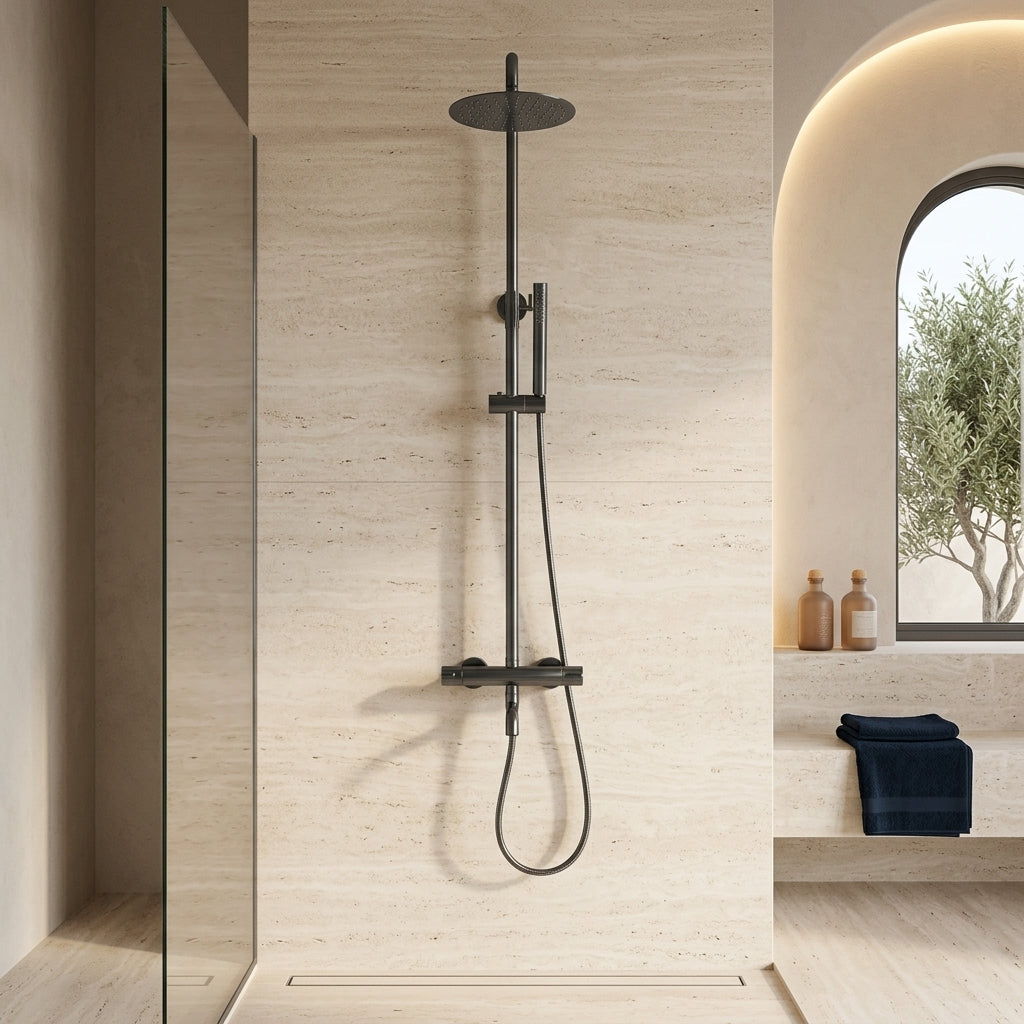 Colonne de douche thermostatique gris brossé Bandol — vue 3